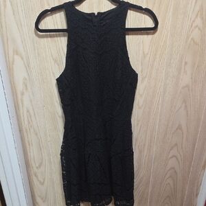 Chic Black Lace Mini Dress